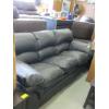 Image 2 : BLACK LEATHER LOOK COUCH & LOVE SEAT - COUCH HAS SOME DAMAGE