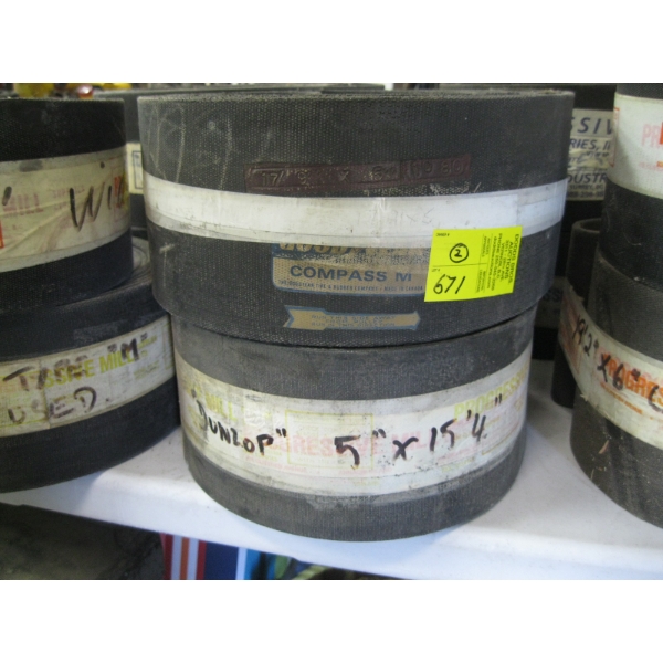 2 DRIVE BELTS - 5"X17'9" & 5"X15'4"