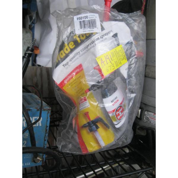 MISC. BATTERY CHARGER, PUMP SPRAYER, SEWER SNAKE