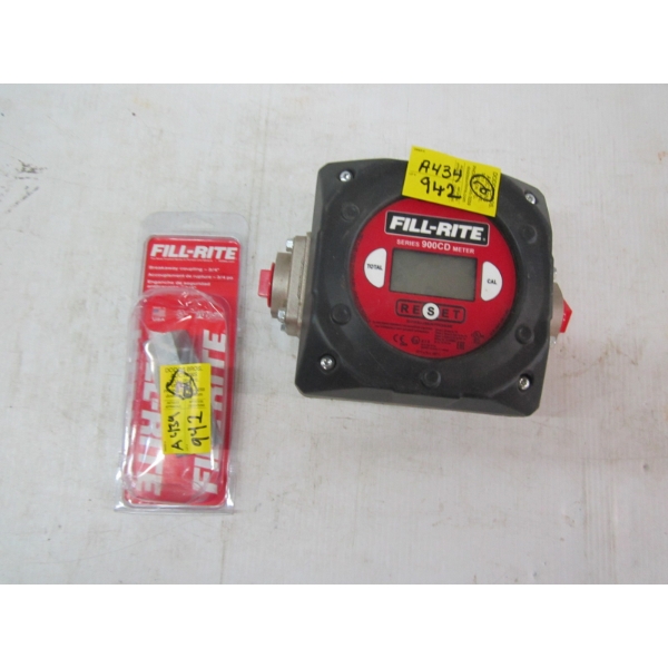 FILLRITE SERIES 900 CD METER & A FILLRITE BREAKAWAY COUPLING, 1/4"