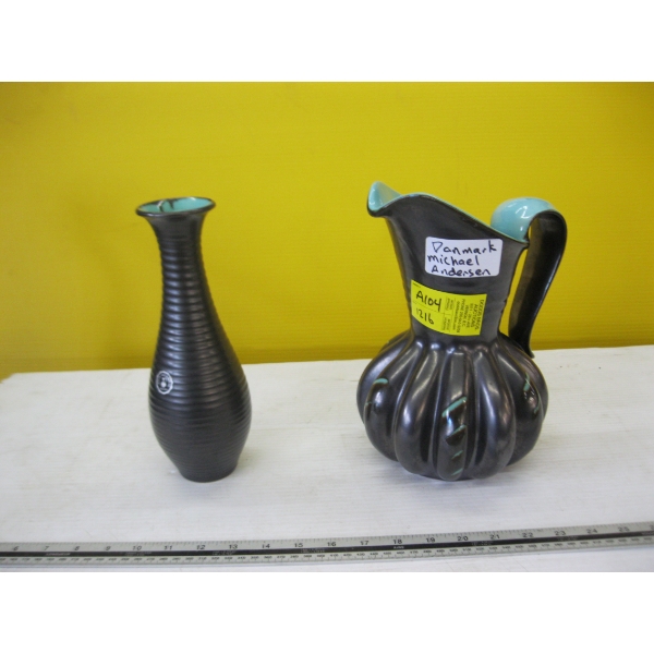 2 MCM VASES - DENMARK MICHAEL ANDERSEN & EIFEL KERAMIK