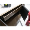 Image 3 : 4 DOOR WOOD, GLASS & MARBLE LOOK TOP SIDEBOARD