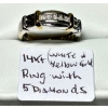 Image 1 : 14 KT WHITE & YELLOW GOLD RING W/5 DIAMONDS, SZ 7 3/4