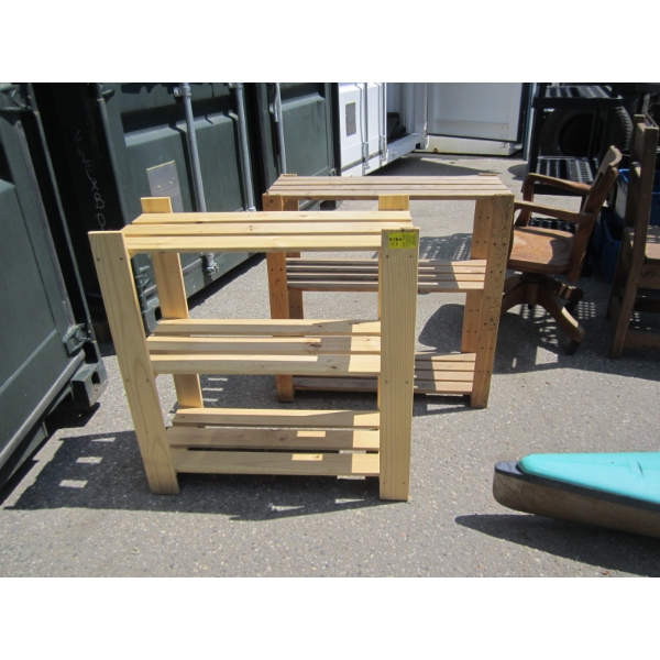 2 WOODEN SHELVES