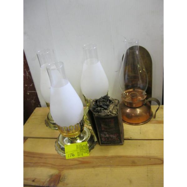 CANDLE LAMPS W/CHIMNEYS