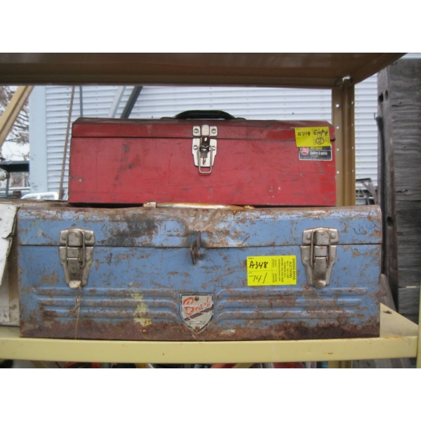3 TOOLBOXES & A BOX OF SPIKES