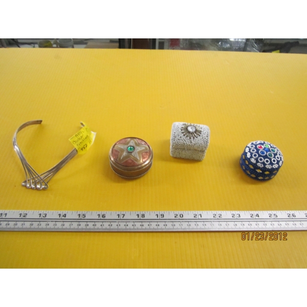 3 TRINKET BOXES & A CHOKER NECKLACE