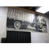 Image 1 : LG. PICTURE OF VINTAGE TRUCK  LOADED W/FRUIT BOXES & BLACK SHELF UNIT