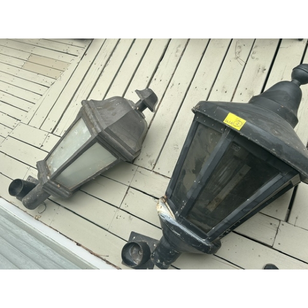 2 LG. METAL OUTDOOR LIGHTS