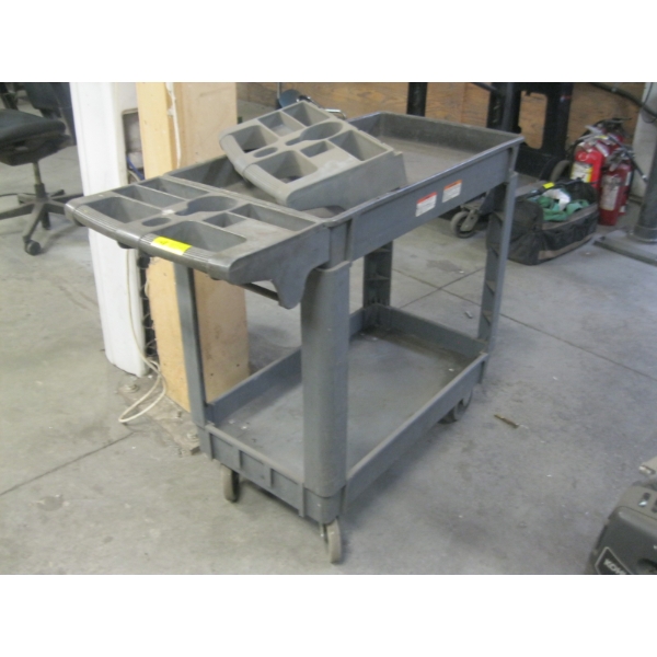 PLASTIC 4 WHEEL 2 TIER CART
