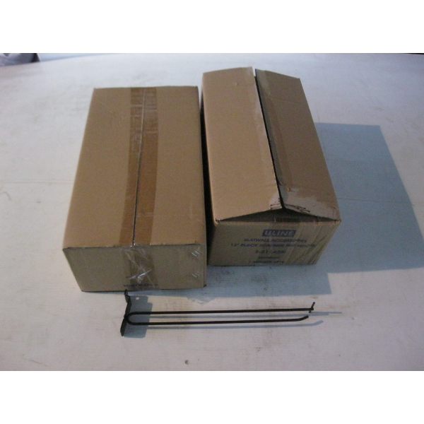 2 BOXES OF 12" SLATWALL BLACK SCANNER HOOKS