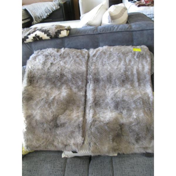 PAIR OF FUR LOOK PILLOW COVERS