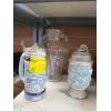 Image 1 : GLASS CANNISTER & 2 STEINS