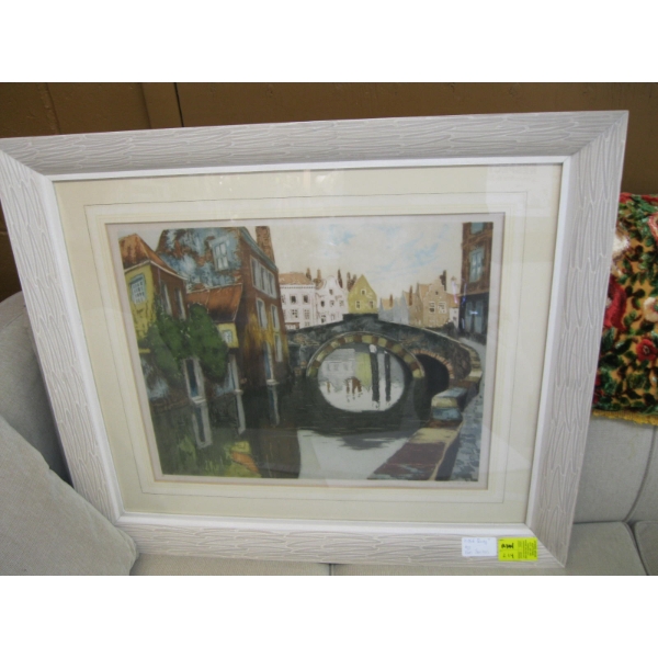 "OLD QUAY" BY VAN SANTEN FRAMED PRINT