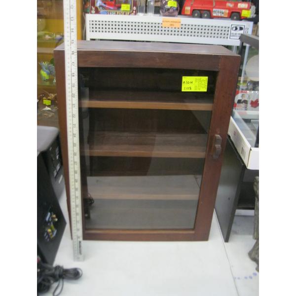 SM. WOODEN GLASS DOOR SHELF UNIT