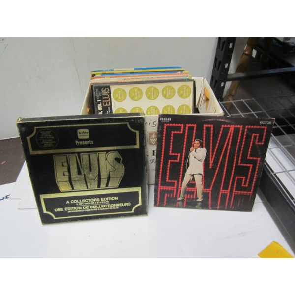 BOX OF ELVIS RECORDS