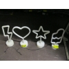 Image 1 : 4 LIGHT UP SYMBOLS ON STANDS - BATTERY POWERED