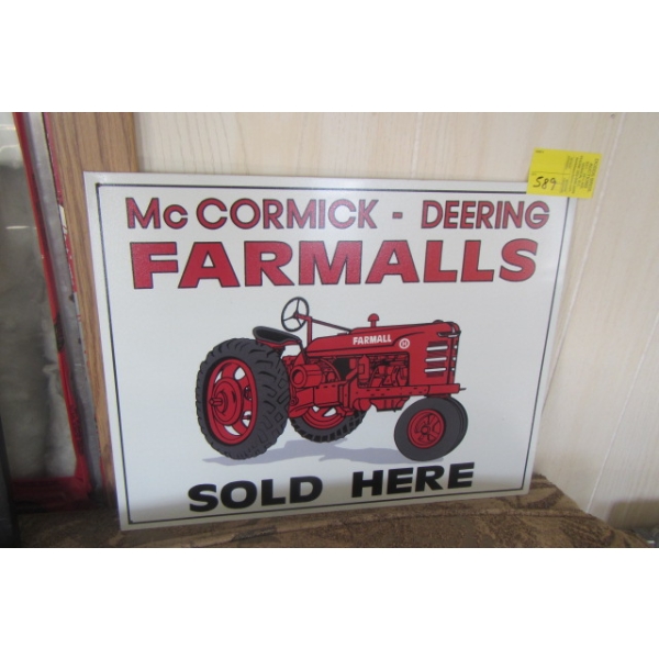 MCCORMICK DEERING FARMALL METAL SIGN