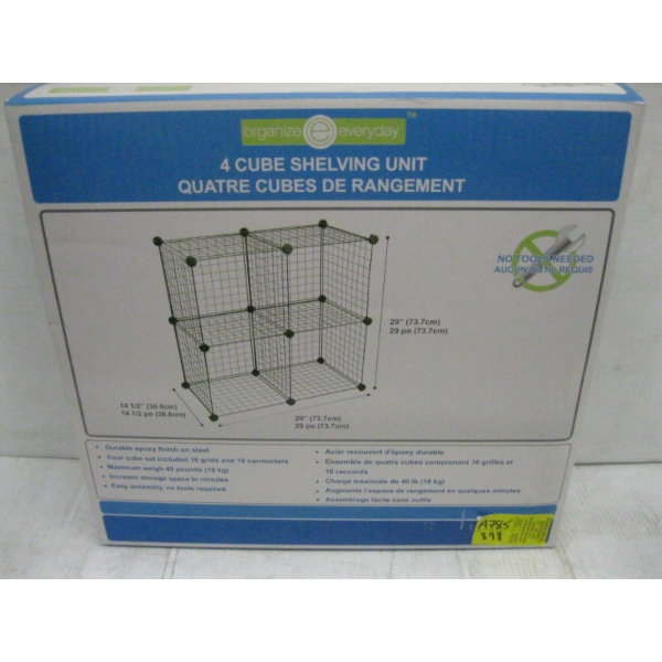 4 CUBE SHELF UNIT - NEW IN BOX