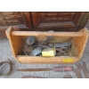 Image 2 : WOODEN TOOL TOTE W/MISC. TOOLS