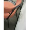 Image 3 : PINKISH/RED METAL FRAMED ROUND SEAT UPHOLSTERED CHAIR