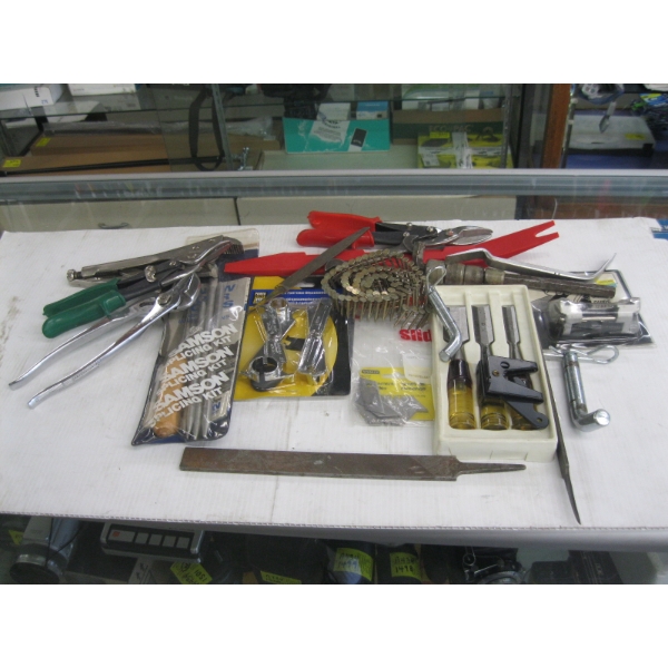 FUEL LINE DISCONNECTORS, CHISELS, TRAILER HITCHES, ETC.