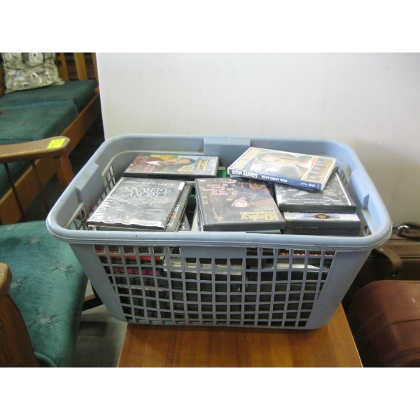BASKET OF DVDs