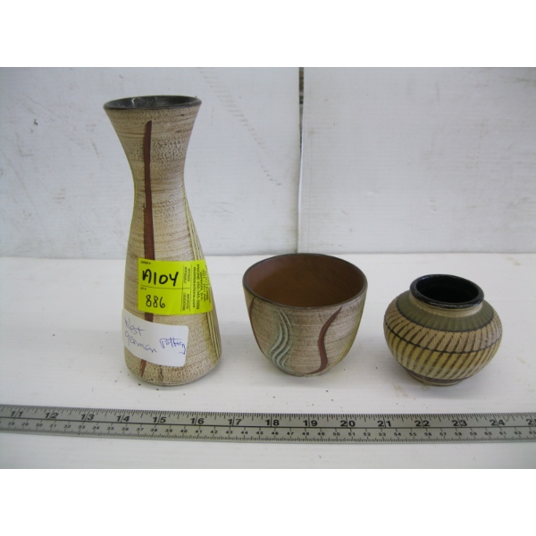 3 PIECES OF WEST GERMAN POTTERY