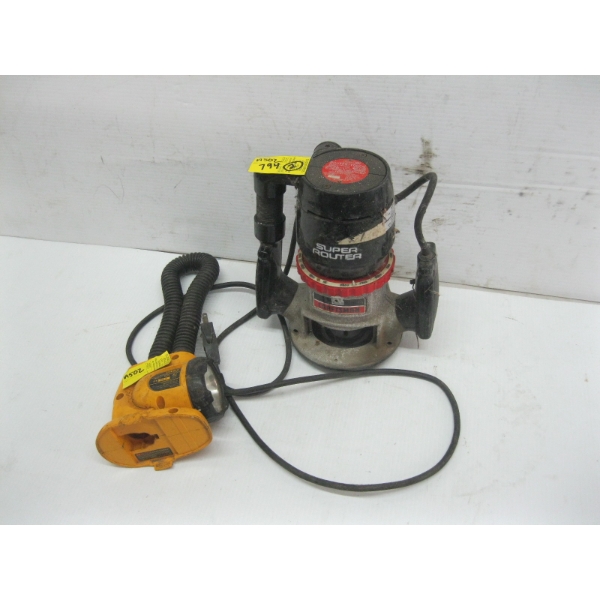 CRAFTSMAN ROUTER & A DEWALT RECHARGEABLE LIGHT W/NO BATTERY OR CHARGER