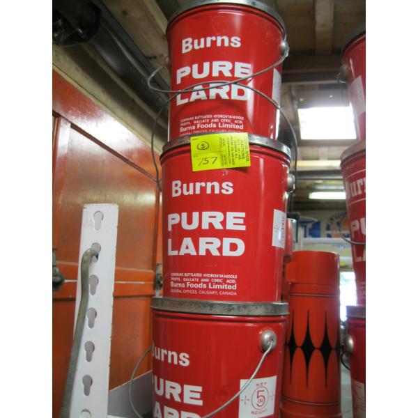 3 BURNS LARD TINS