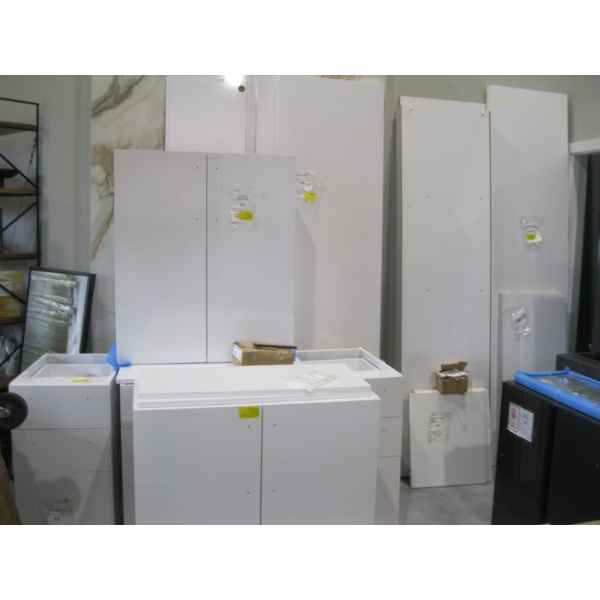 LG. SET OF WHITE CABINETS