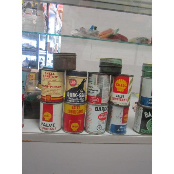 10 SMALL AUTOMOTIVE TINS