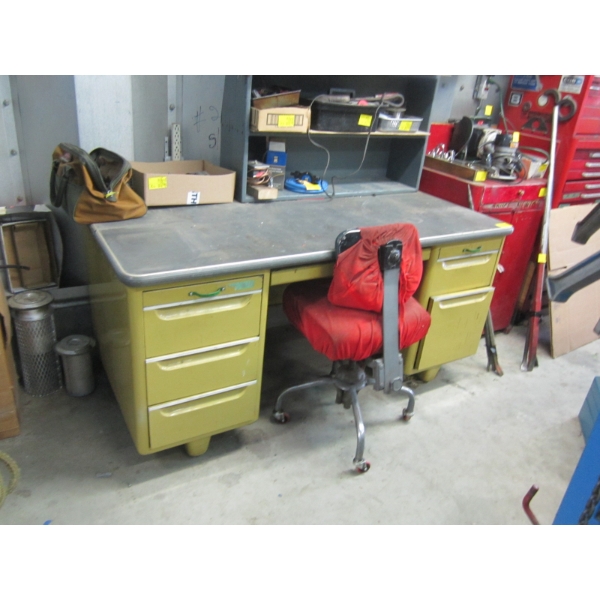 HEAVY DUTY METAL DESK W/CHAIR