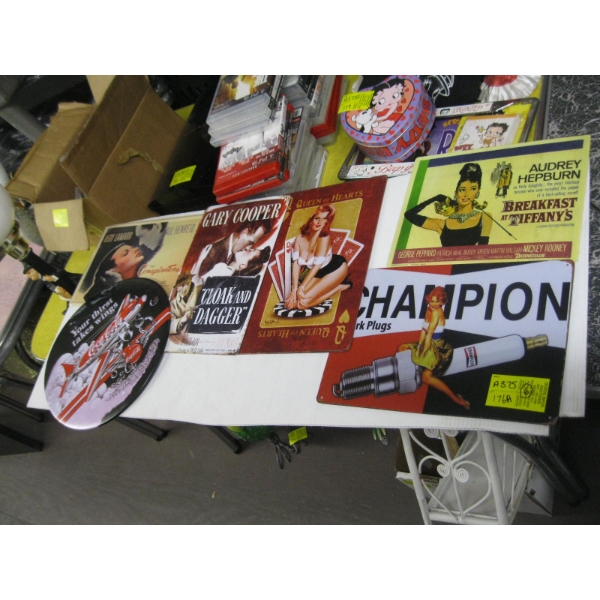 6 METAL SIGNS