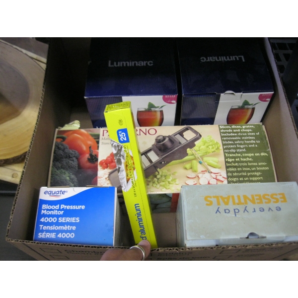 WINE GLASS SETS, BLOOD PRESSURE MONITOR, MANDOLIN, ETC.