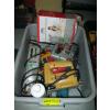 Image 1 : BIN OF MISC. JIGSAWS, UPHOLSTERY CARE SET, ELECTRIC STAPLER, ETC.