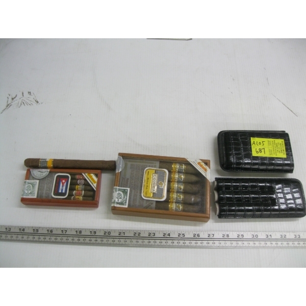 LOT OF CIGARS & A CIGAR HOLDER
