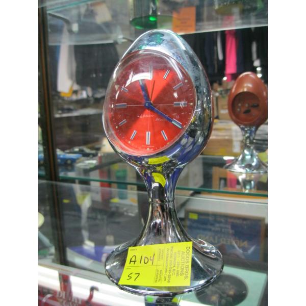BLESSING CHROME & RED ALARM CLOCK