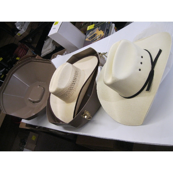 2 COWBOY HATS & HAT CASE