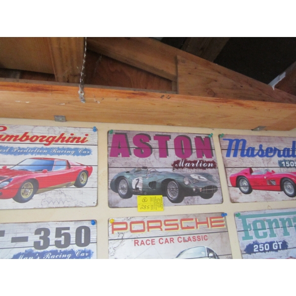 3 METAL CAR SIGNS