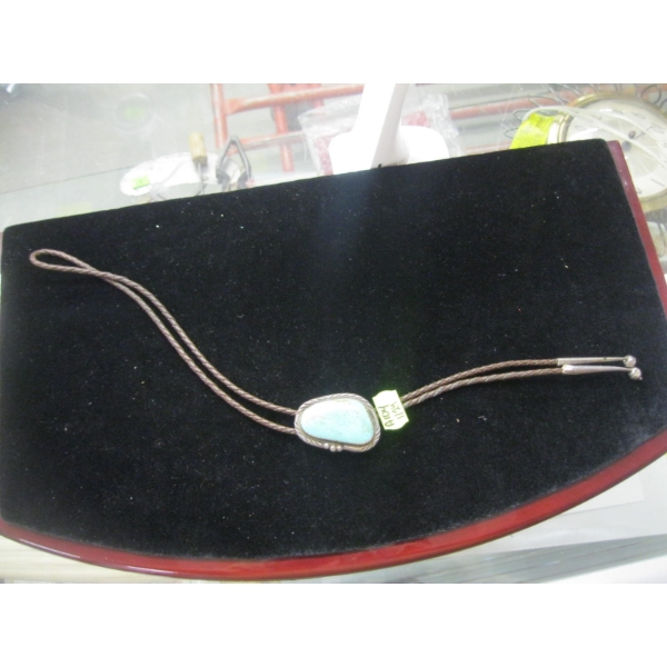 NAVAJO BOLO TIE, STAMPED R & STERLING