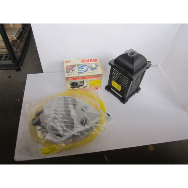 COLEMAN INFLATOR FOOT PUMP & A BUG ZAPPER