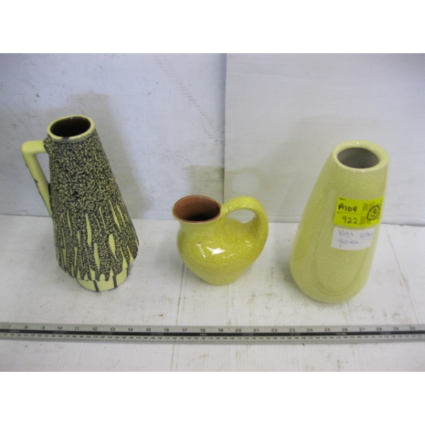 3 PIECES OF WEST GERMAN POTTERY