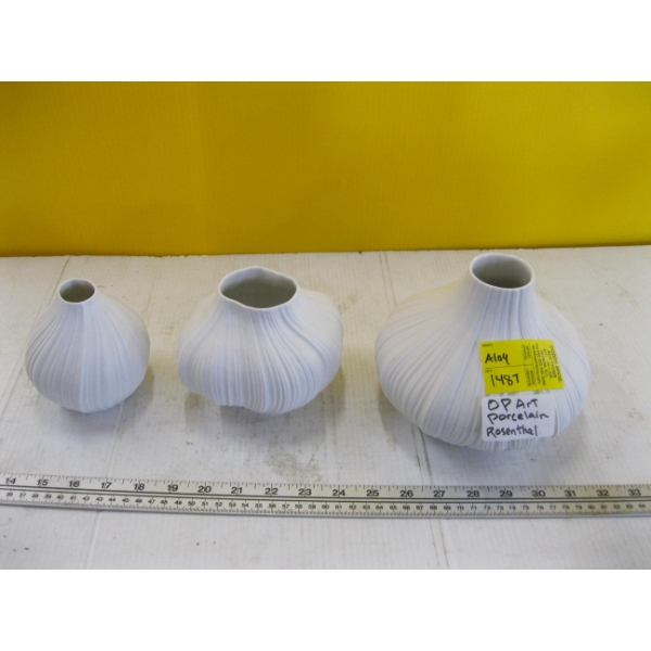 3 PIECES OF OP ART PORCELAIN ROSENTHAL