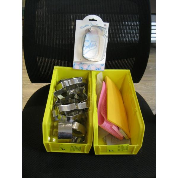 2 CONTAINERS OF ASST. COOKIE CUTTERS & MOLDS