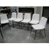 Image 1 : SET OF 6 WHITE & BLACK METAL FRAME CHAIRS