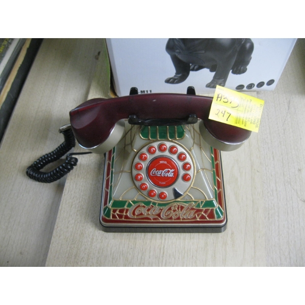 COCA COLA STAINED GLASS LOOK TELEPHONE