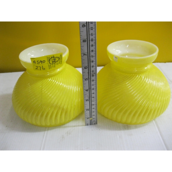 PAIR OF MATCHING YELLOW LAMPSHADES