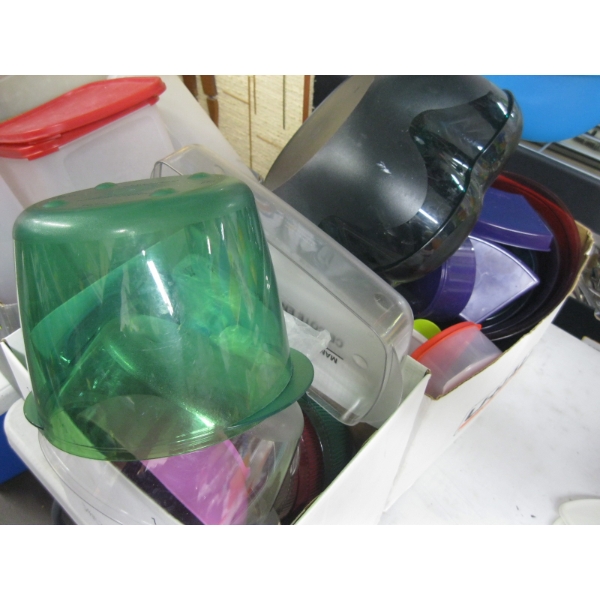 2 BOXES OF TUPPERWARE