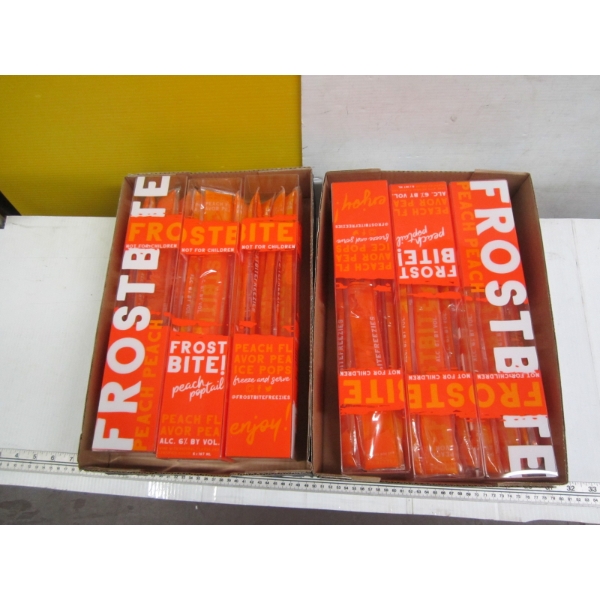 6 BOXES OF FROSTBITE PEACH ALCOHOL ICE POPS
